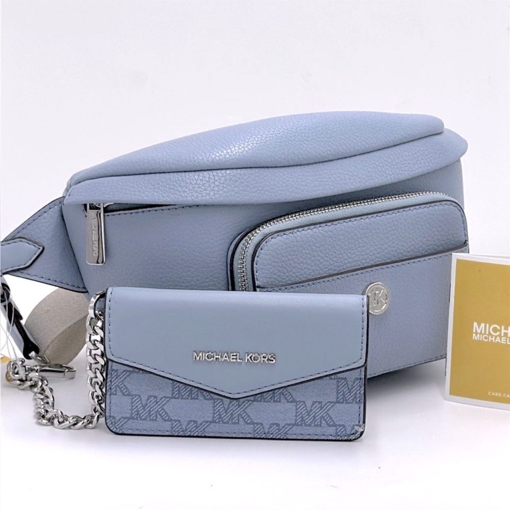 Michael Kors Maisie Lg Pebbled Leather 2-in-1 Sling Pack Fanny Pack Waist Belt